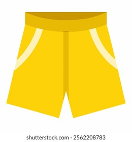 yellow football sports short pant vector icon on white background