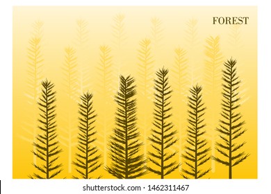 Yellow forest background design. vector illustration