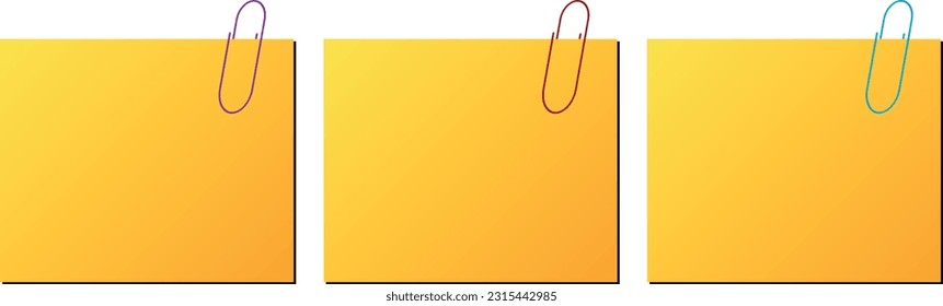 Yellow form paper collection with a clips on a white background.