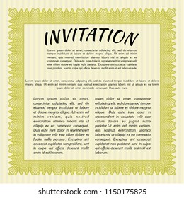 Yellow Formal invitation. With background. Customizable, Easy to edit and change colors. Modern design. 