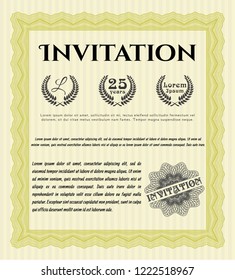 Yellow Formal invitation. Customizable, Easy to edit and change colors. With background. Elegant design. 