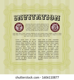 Yellow Formal invitation. Printer friendly. Excellent design. Customizable, Easy to edit and change colors. 