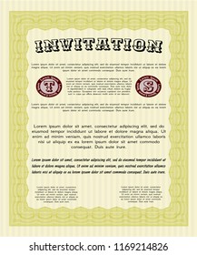 Yellow Formal invitation template. Printer friendly. Beauty design. Customizable, Easy to edit and change colors. 