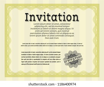 Yellow Formal invitation template. With quality background. Modern design. Customizable, Easy to edit and change colors. 