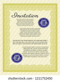 Yellow Formal invitation template. Superior design. Customizable, Easy to edit and change colors. Printer friendly. 
