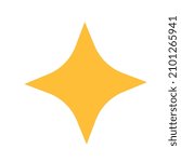 Yellow four pointed star. Vector illustration for website, icon, logo, postcard.