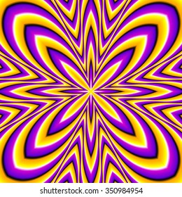 Yellow four-pointed star (optical illusion of movement)