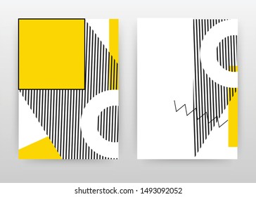 Yellow fram black lined design for annual report, brochure, flyer, poster. Yellow black abstract background vector illustration for flyer, leaflet, poster. Business abstract A4 brochure template.