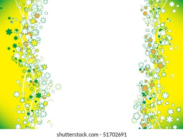 yellow frame background with flowers