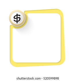 Yellow frame with golden circle and dollar symbol