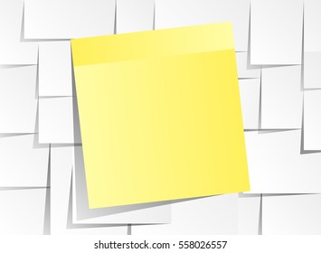 Yellow frame note isolated on white background, vector illustration