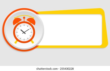 yellow frame for text and alarm clock