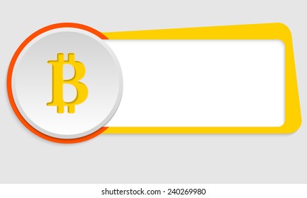 yellow frame for text and bit coin symbol