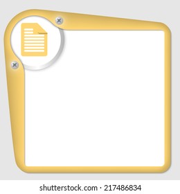 yellow frame for text with document icon