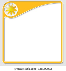 yellow frame for text with flower