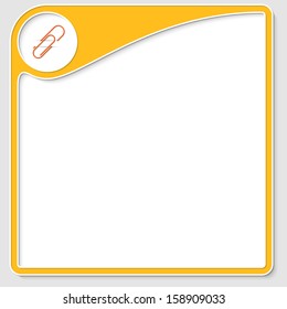 yellow frame for text with paper clip