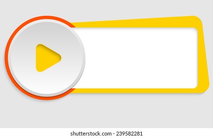 yellow frame for text and play symbol
