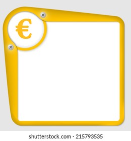 yellow frame for text with screws and euro symbol