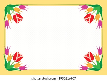 Yellow Frame with Turips and Pastel Yellow Polka Dot Background