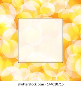 Yellow frame, vector illustration, eps10. Seamless circle texture!