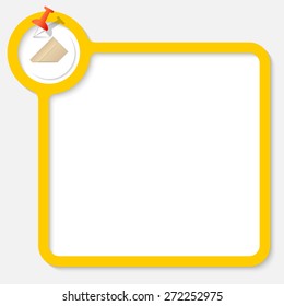 Yellow frame for your text and envelope