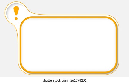 yellow frame for your text and exclamation mark