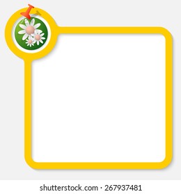 Yellow frame for your text and flowers