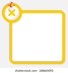 Yellow frame for your text and multiplication symbol