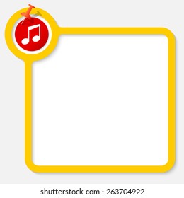Yellow frame for your text and music symbol