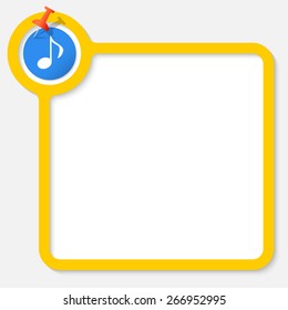 Yellow frame for your text and music icon