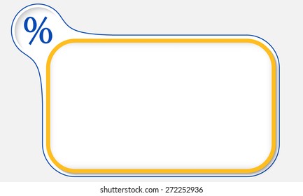 Yellow frame for your text and percent icon
