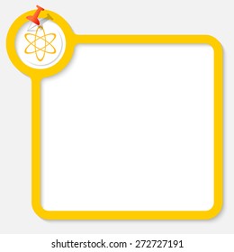 Yellow frame for your text and science icon
