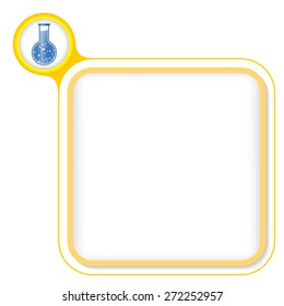 Yellow frame for your text and test tube
