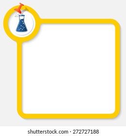Yellow frame for your text and test tube