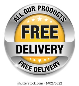 Yellow free delivery button