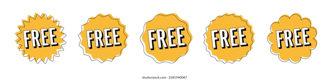 Yellow "Free" label on white background