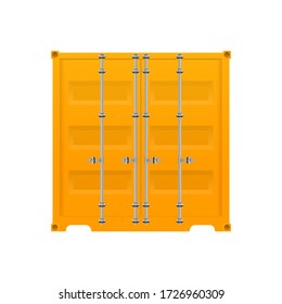 Yellow freight container.
Large container for ship isolated on a white background. Vector.