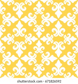Yellow french ornamental decorative ceramic tile vector design