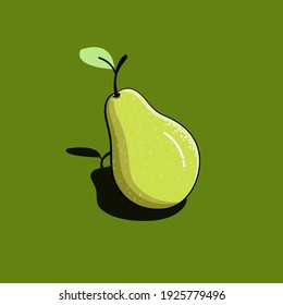 Yellow fresh fruit with shadow and background. Vector illustration