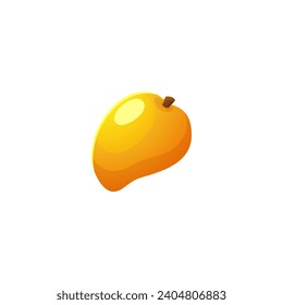 Yellow fruit, simple icon for game design, cartoon vector illustration isolated on white background. Food ui element, sweet pear or apple. Bright color object for interface