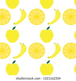 yellow fruits pattern in a white background. vector design illustration.