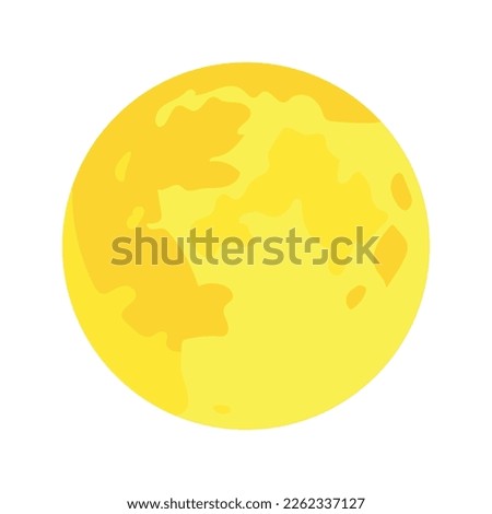 Yellow full moon emoji vector symbol sign illustration flat design