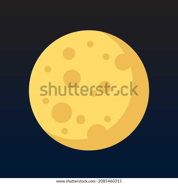 Yellow Full Moon Logo Icon Minimal Lunar Planet Flat\
Pictogram Symbol 