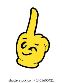yellow funny hand with finger