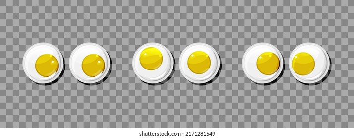 Yellow  funny plastic eyes for toys, puppet and dolls character on a transparent background. Round colorful eyeballs big vector set. Cartoon design craft and sewing design elements. . Vector illustrat