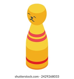 Yellow funny skittles icon isometric vector. Shot game sport. Event object