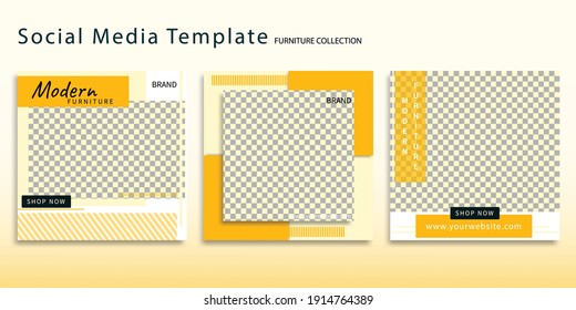 Yellow Furniture Instagram Social Media Post Template Free Vector