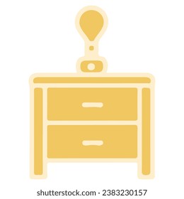 Yellow furniture silhouette vector illustration