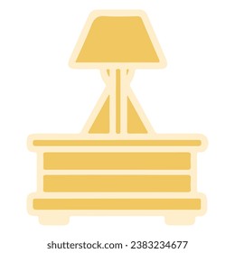 Yellow furniture silhouette vector illustration