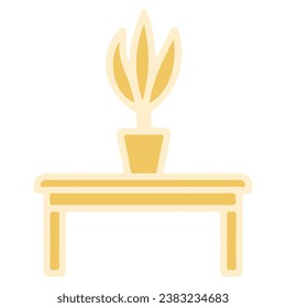 Yellow furniture silhouette vector illustration